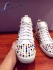 Christian Louboutin white and Multicolor Louis Spikes Calfskin Hightop Sneaker